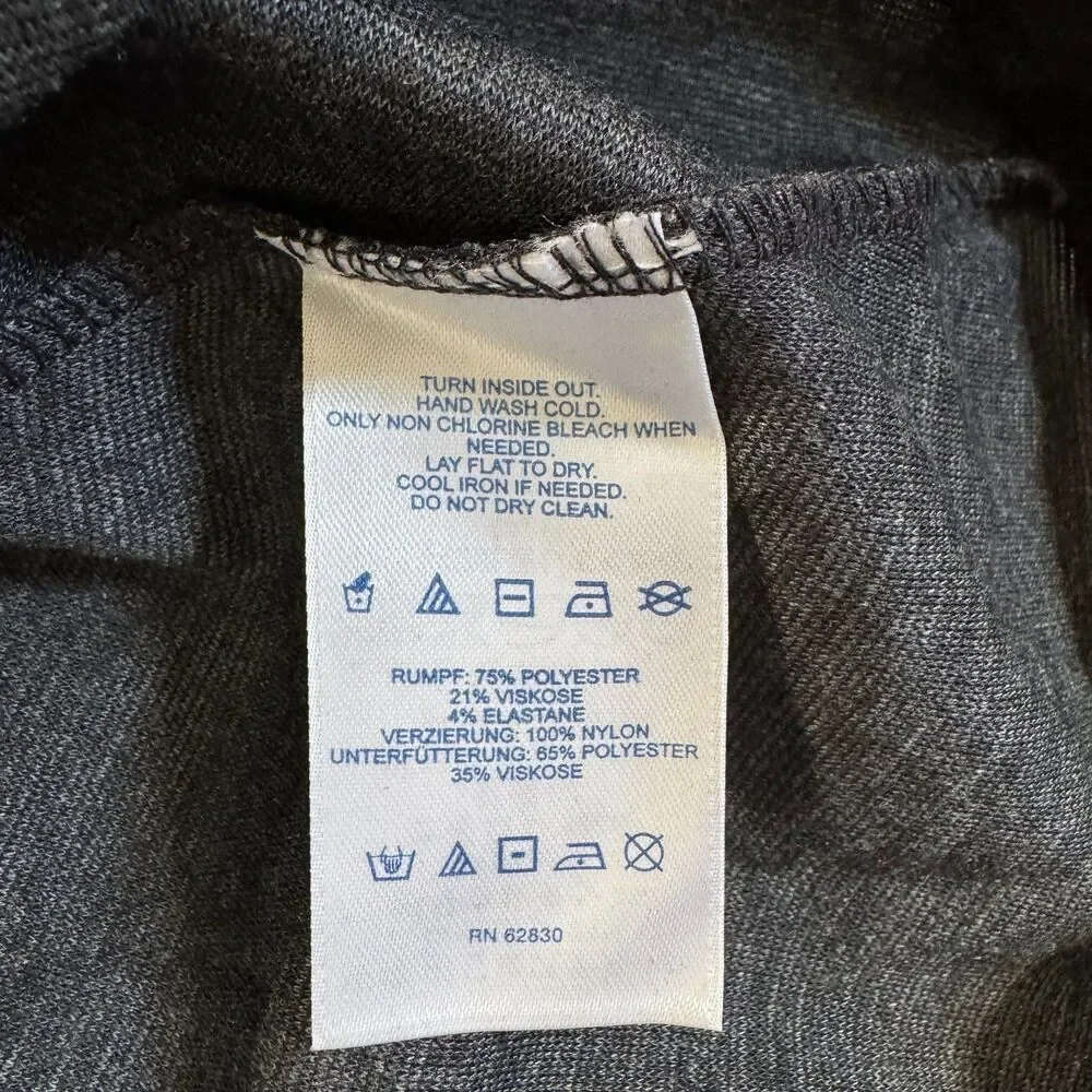 Lands End gray flocked velvet floral dress women’s XL NEW whimsigoth modest - Picture 9 of 9